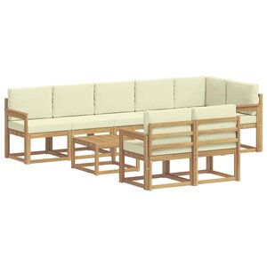 vidaXL Ensemble de canapés d'extérieur 9 pc Blanc et crème Polyester