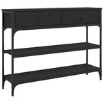 vidaXL Table console noir 100x25x75 cm bois d'ingénierie