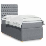 vidaXL Sommier à lattes de lit avec matelas gris clair 80x200 cm tissu