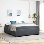 vidaXL Cadre de lit avec matelas Gris foncé 180 x 200 cm Velours