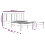 vidaXL Cadre de lit Bois de pin massif 140x200 cm