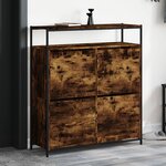 vidaXL Armoire à chaussures 4 tiroirs rabattables chêne fumé