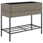 vidaXL Jardinières avec étagère 2 Pièces gris 90x40x75 cm résine tressée