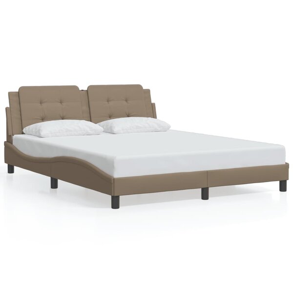vidaXL Cadre de lit sans matelas Zadar cappuccino 160x200 cm similicuir