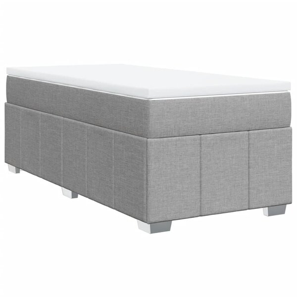 vidaXL Sommier à lattes de lit et matelas Gris clair 90x190 cm Tissu