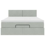vidaXL Cadre de lit ottoman avec matelas gris clair 140x200 cm velours