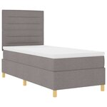vidaXL Lit à ressorts avec matelas Taupe 100 x 200 cm tissu