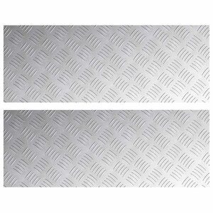 vidaXL Nez de marche Rectangulaire 2 Pièces Argenté 80 x 30 cm Aluminium