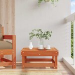 vidaXL Repose-pieds de jardin Pin massif Brun Ciré 61 x 60 5 x 30 cm