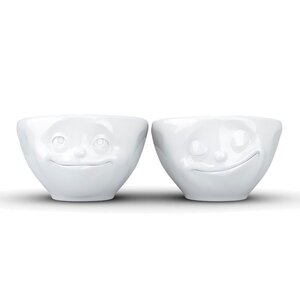 Set de 2 mini bols rêveur et heureux en porcelaine