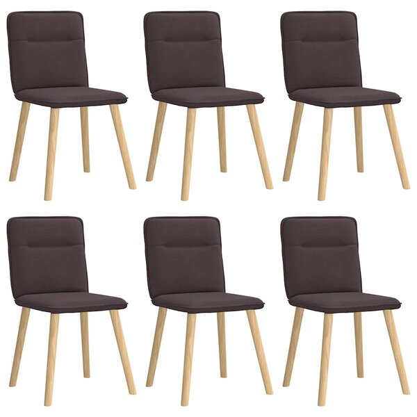 vidaXL Chaises à manger lot de 6 marron foncé tissu
