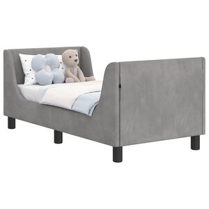 vidaXL Cadre de lit pour tout-petit avec tête de lit Gris clair