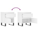 vidaXL Tables de chevet 2 Pièces blanc 40x35x50 cm bois d’ingénierie