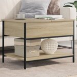 vidaXL Table basse chêne sonoma 70x50x50 cm bois d'ingénierie et métal