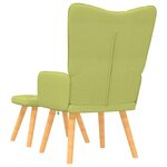 vidaXL Chaise de relaxation avec tabouret Vert Tissu