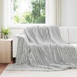 vidaXL Jeté Gris 240 x 220 cm Toison