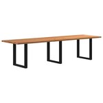vidaXL Table à manger marron clair bois de chêne massif rectangulaire