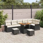 vidaXL Ensemble de canapé de jardin 9 Pièces Noir polyrotin