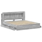 vidaXL Cadre de lit avec rangement Sonoma gris 200 x 200 cm