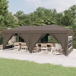 vidaXL Tente de réception pliable avec parois Taupe 3x6 m