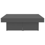 Vidaxl table basse gris 90x90x28 cm aggloméré