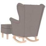 vidaXL Chaise à bascule avec repose-pied Taupe Tissu