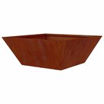 vidaXL Cache-pot de jardin Rouillé 40 x 40 x 15 cm Acier patiné