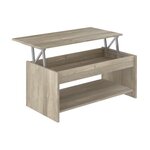 HAPPY Table basse transformable style contemporain laminé chene sonoma - L 100 x l 50 cm