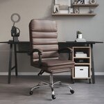 vidaXL Fauteuil de massage inclinable de bureau Marron Similicuir