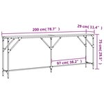 vidaXL Table console chêne sonoma 200x29x75 cm bois d'ingénierie