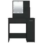 vidaXL Coiffeuse avec LED noir 86 5x35x136 cm