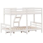 vidaXL Lit superposé sans matelas 90x200/120x200 cm blanc bois massif
