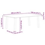 vidaXL Table à manger marron clair bois de chêne massif rectangulaire