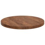 vidaXL Plateau de table Marron foncé Ø 70 x 4 cm Chêne massif