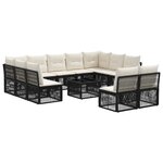 vidaXL Ensemble de canapé de jardin 12 Pièces Noir polyrotin