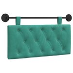 vidaXL Tête de lit suspendue Avec lumière LED Turquoise Velours
