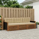 vidaXL Ensemble de canapés d'extérieur 3 Pièces Naturel et Beige