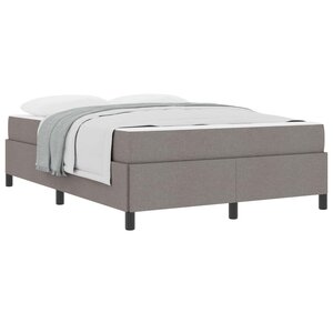 vidaXL Lit à ressorts avec matelas Taupe 140 x 190 cm tissu