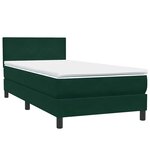 vidaXL Sommier à lattes de lit et matelas et LED vert foncé 80x220 cm velours