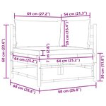 vidaXL Canapé d'angle de jardin avec coussins gris foncé Bambou