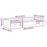 vidaXL Cadre de lit avec rangement Chêne artisanal 100 x 200 cm