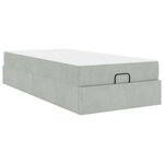 vidaXL Cadre de lit avec matelas Gris clair 90 x 190 cm Velours