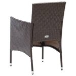 vidaXL Ensemble à dîner de jardin avec coussins 3 Pièces poly rotin brun