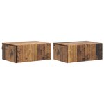 vidaXL Cabinet de chevet mural 2 Pièces Bois ancien 49 x 34 5 x 20 cm