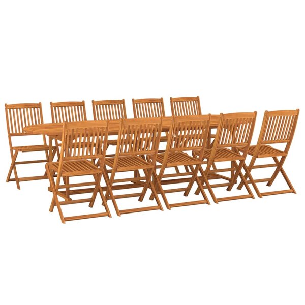 vidaXL Ensemble à manger de jardin 11 Pièces 280x90x75 cm bois d'acacia