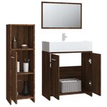 vidaXL Ensemble de meubles de salle de bain 3 Pièces Chêne marron