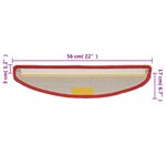vidaXL Tapis d'escalier 15 Pièces rouge 56x17x3 cm