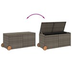 vidaXL Boîte de rangement de jardin et roues gris 283L résine tressée
