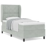 vidaXL Lit box spring avec matelas gris clair 90x190 cm velours