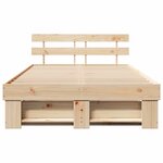 vidaXL Cadre de lit Marron 140 x 190 cm Bois massif en pin